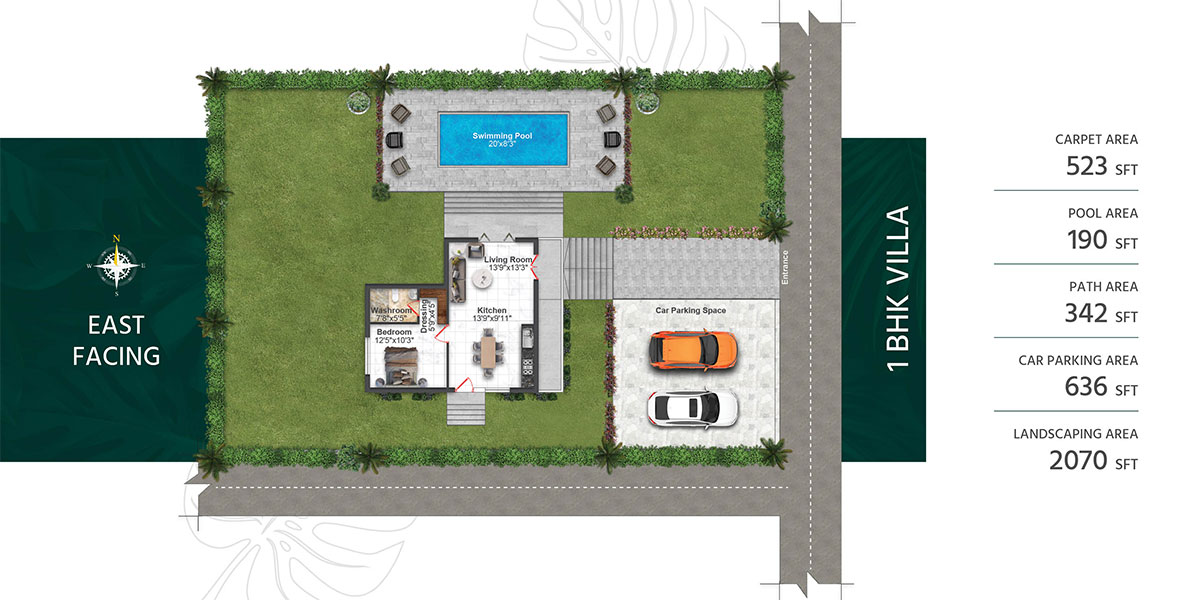 1 BHK Floor Plan